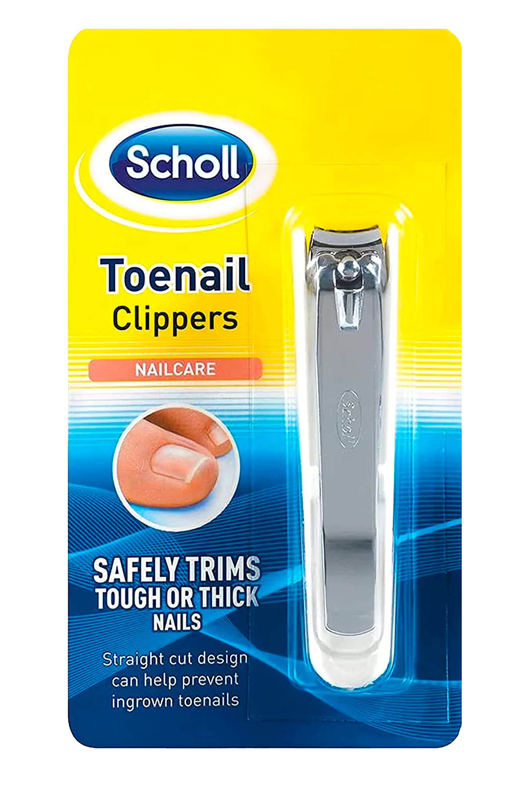 Scholl Nailcare Toenail Clippers - Fingernail and Toenail Clippers by Scholl to Safetly Trim Tough or Thick Nails