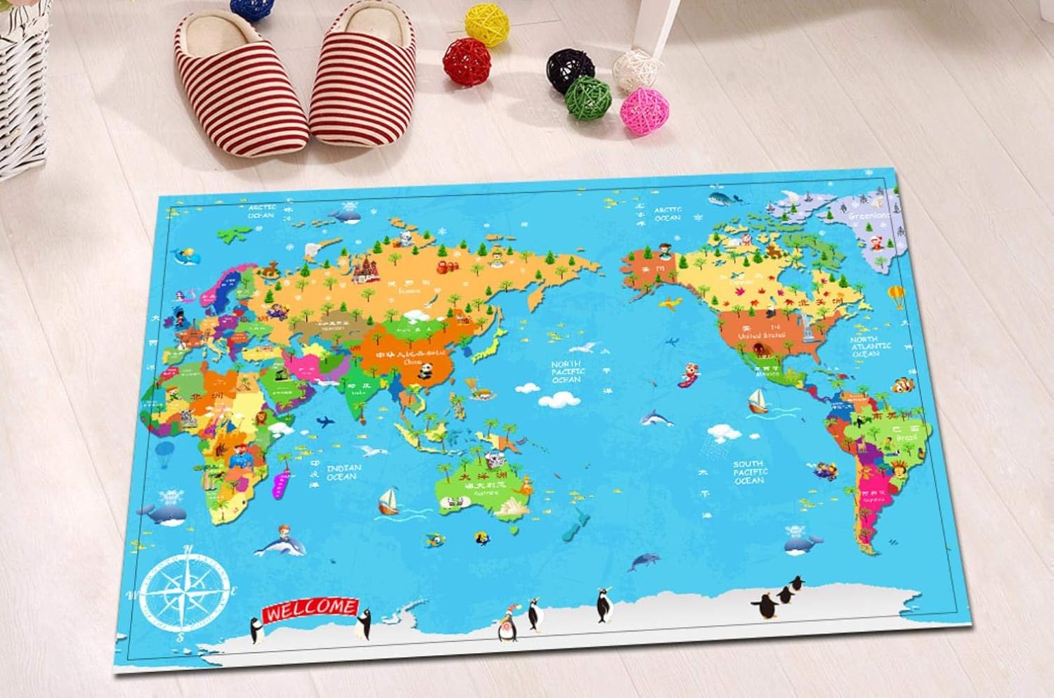 40 Binglinshang Rideau De Douche En Mappemonde Pour Rideaux De Salle De Bain En Polyester Impermeable 71x71 Avec Crochets Cortina De Ducha Tapis De Bain 60 Rideaux Salle De Bain Et Wc