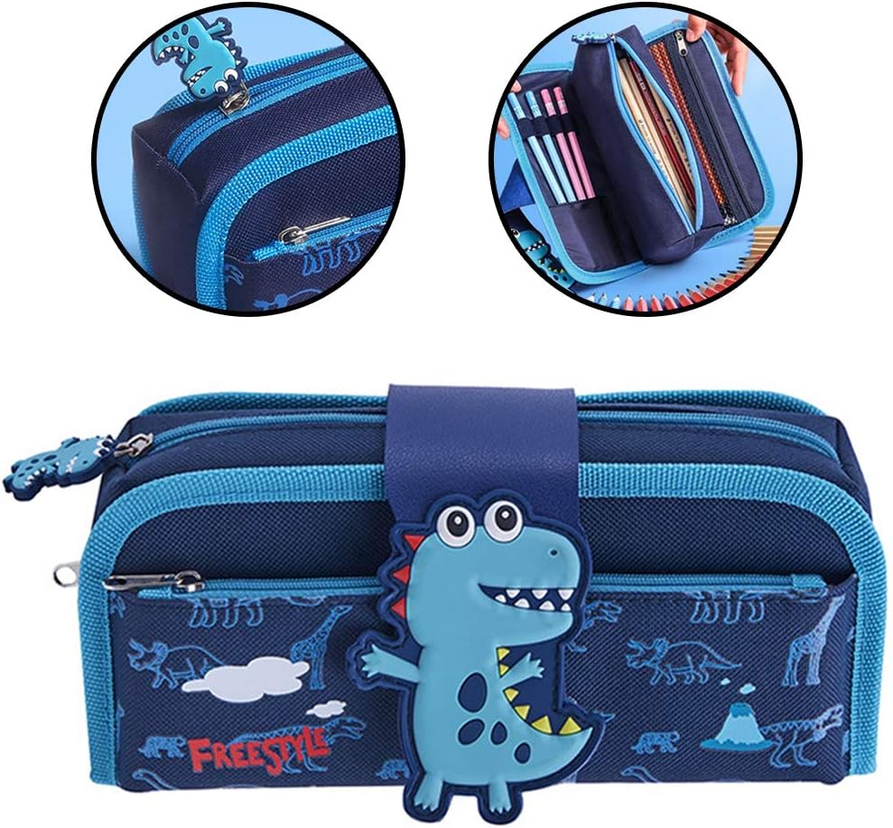 Pencil Case CHEPL Canvas Detachable Pen Bag Cartoon Zipper Closure Stationery Organizer School Stationery for Girl Boy and Adult