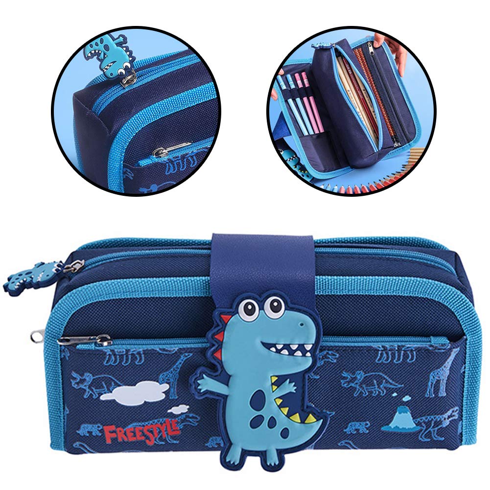 Pencil Case CHEPL Canvas Detachable Pen Bag Cartoon Zipper Closure Stationery Organizer School Stationery for Girl Boy and Adult