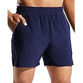 MIER Men's 5 Inch Running Athletic Shorts with Pockets Quick Dry Lightweight Gym Workout Shorts, Elastic Waist