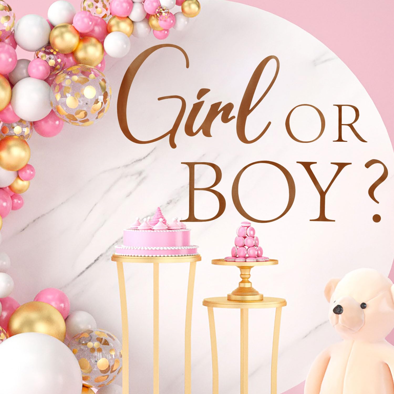 Girl or Boy Gender Reveal Decal, Baby Shower Party Backdrop Sign Boy or Girl Gender Reveal Decorations Baby Gender Reveal Welcome Sign for Party Decoration Supply