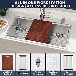 33 Inch Drop In Kitchen Sink - Lepuday 33x22 Drop