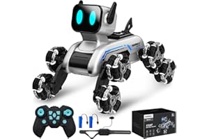 SIMREX Robot Dog RC Stunt Car Toys - Gesture Sensing Remote Control car with Mecanum Wheels, LED Eyes, 3 Sound Effects, Birthday Gift for Kids Boys Girls