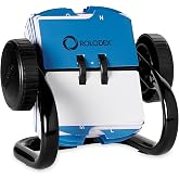 Open Rotary Card File, Holds 250 1.75 x 3.25 Cards, Black