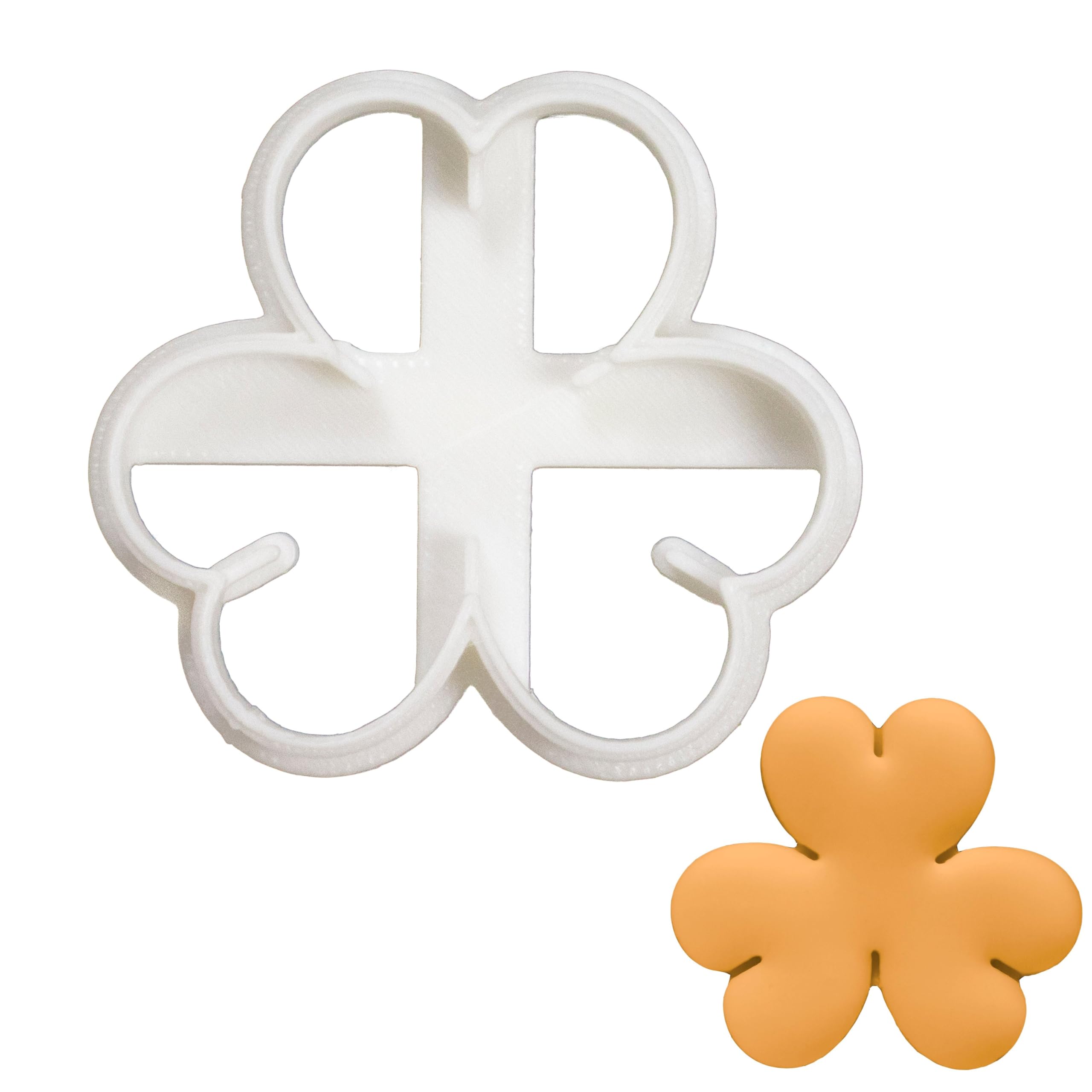 BAKERLOGY Three Leaf Clover Cookie Cutter - Detailed Biscuit Cutter Design for Baking and Crafts, Ideal on Fondant, Dough, Clay