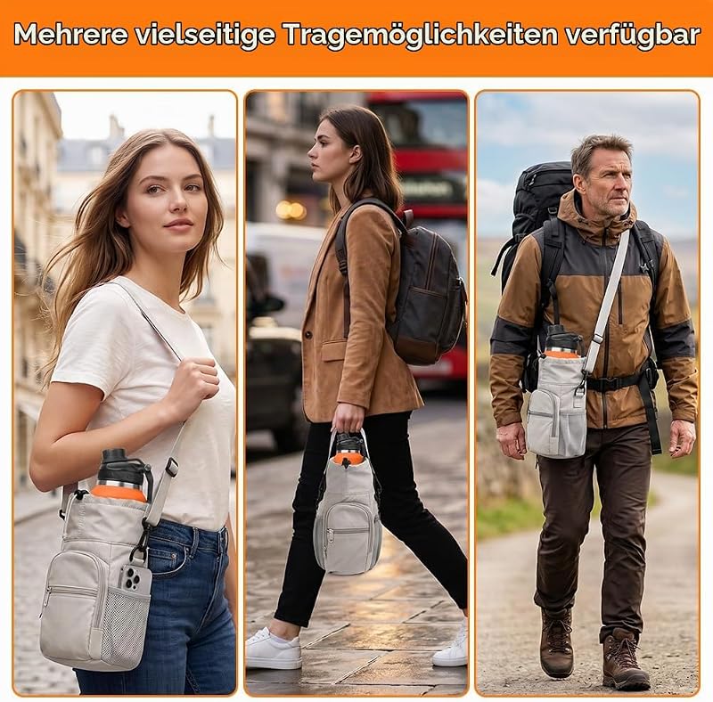 Flaschenhalter, 1.2L/40oz Wasserflasche Tasche für Wandern, Weiß — Foto 7 von 7
