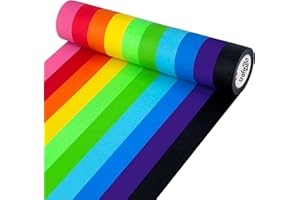 Craftzilla Colored Masking Tape – 10 Roll Multi Pack – 10 Yards x 1 Inch Each – Vibrant Rainbow Colored Tape – Painters Tape 1 Inch Wide – Great for Arts & Crafts, Labeling, and Color-Coding