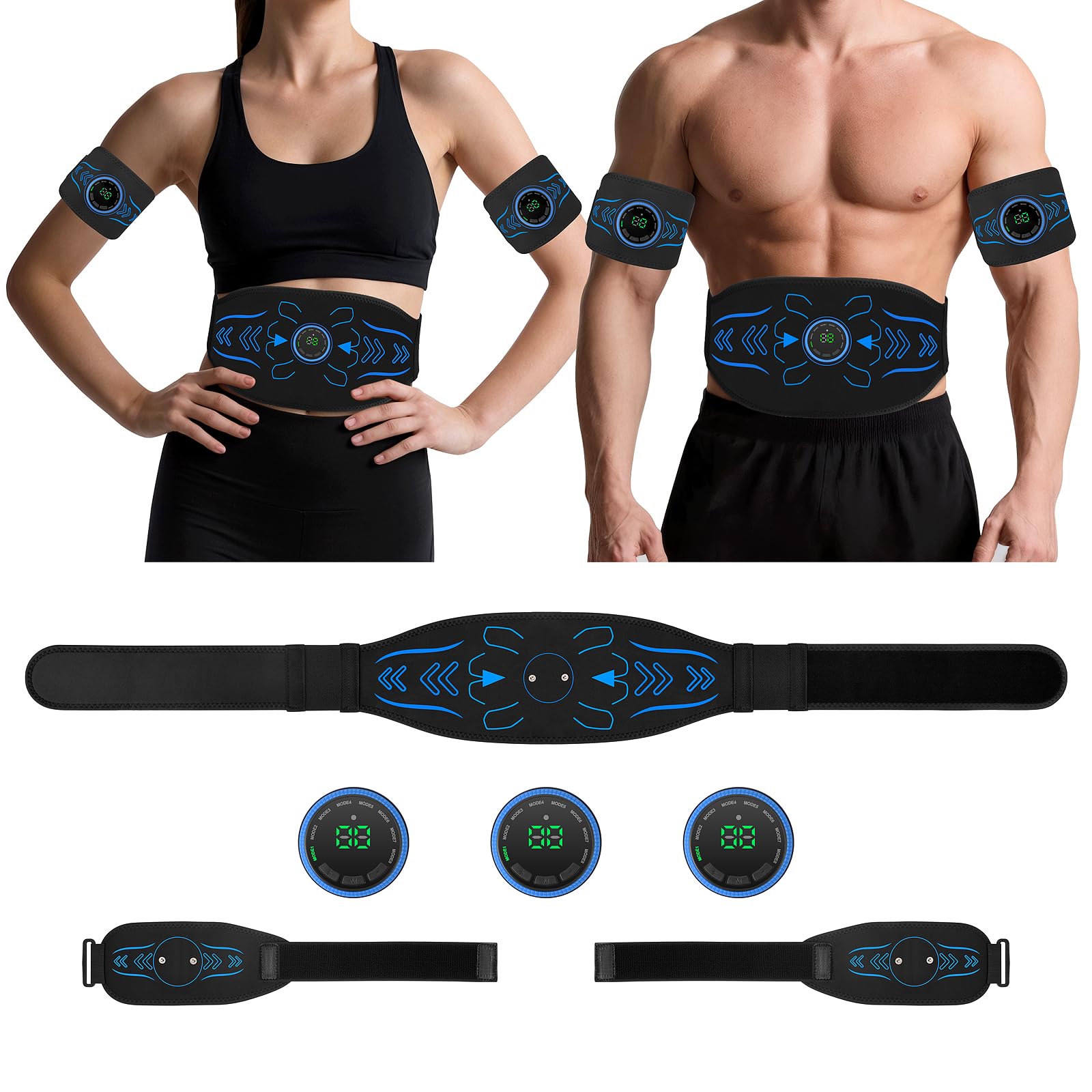 Photo 1 of Electronic Muscle Stimulator - Fitness Training Equipment for Men & Women, 8 Modes Electronic Abdominal Stimulator for Full Body Workout, Fitness Equipment for Strength Training, Toning, Recovery