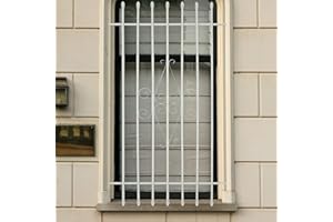 HOUSAGIES Grisham Spear Point Heavy-Duty Window Bars (White, 30"X54") Window Safety Guards for Childen, Outdoor Prevent Burglary Window Security Bars