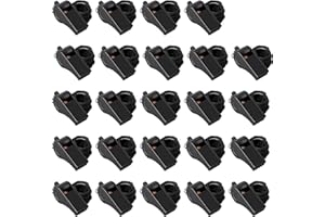 Seakii 24 Pack 120dB Loud Referee Whistles with Lanyards – Heavy-Duty Black Sports Whistles for Coaches, Referees, and Team Events