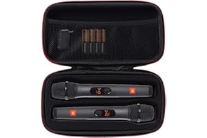 SANXIULY Wireless Microphone Carrying Case Compatible with JBL Wireless Two Microphone System with Dual-Channel Receiver.Microfono bag for Singing or Karaoke. (Black)