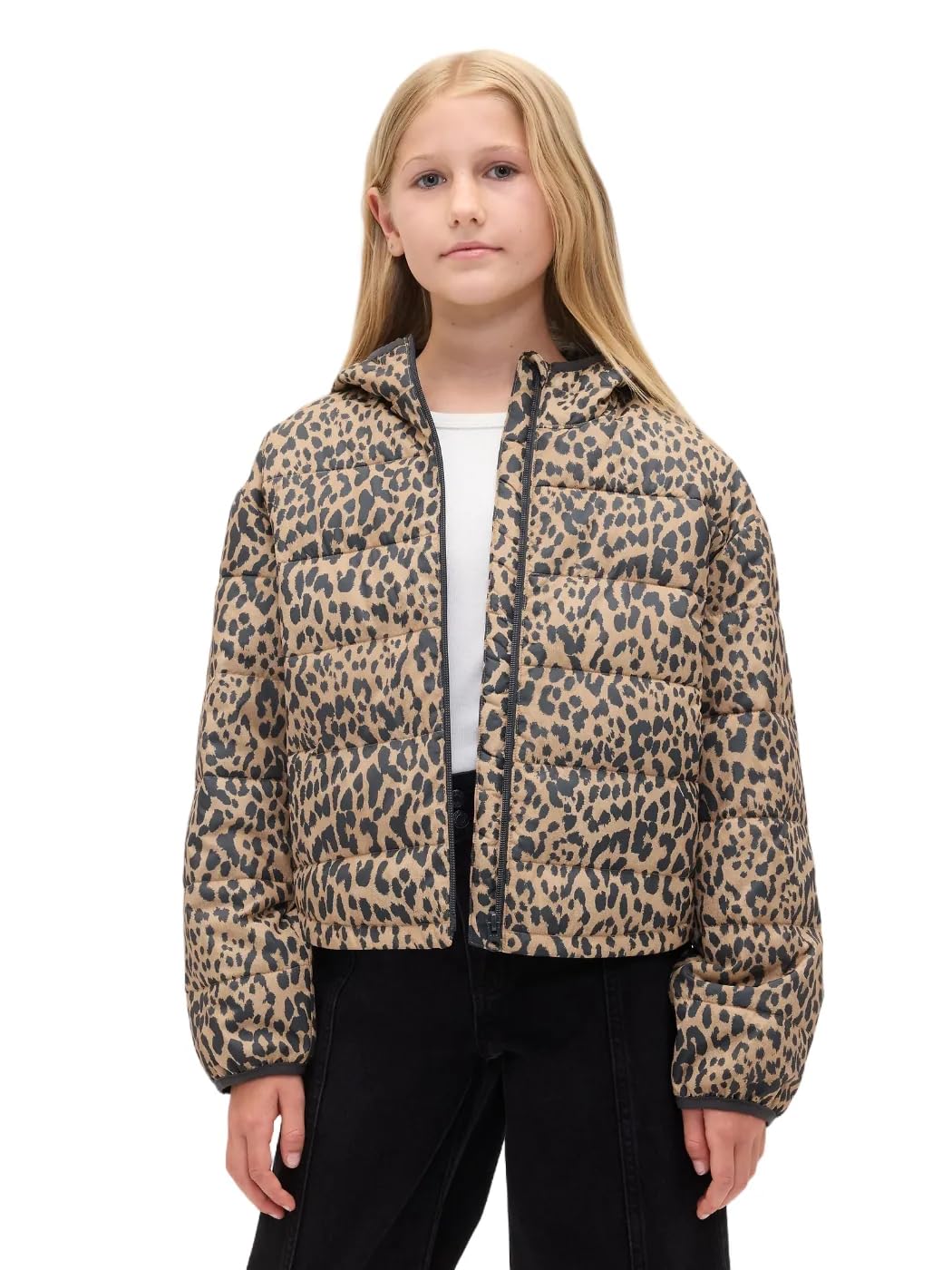 GAP Girls Logo Lightweight Puffer Jacket Leopard S