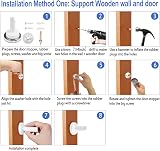 Northern Brothers 6 Pack Door Stop, Wall Mounted White Noise Dampening Rubber view 5