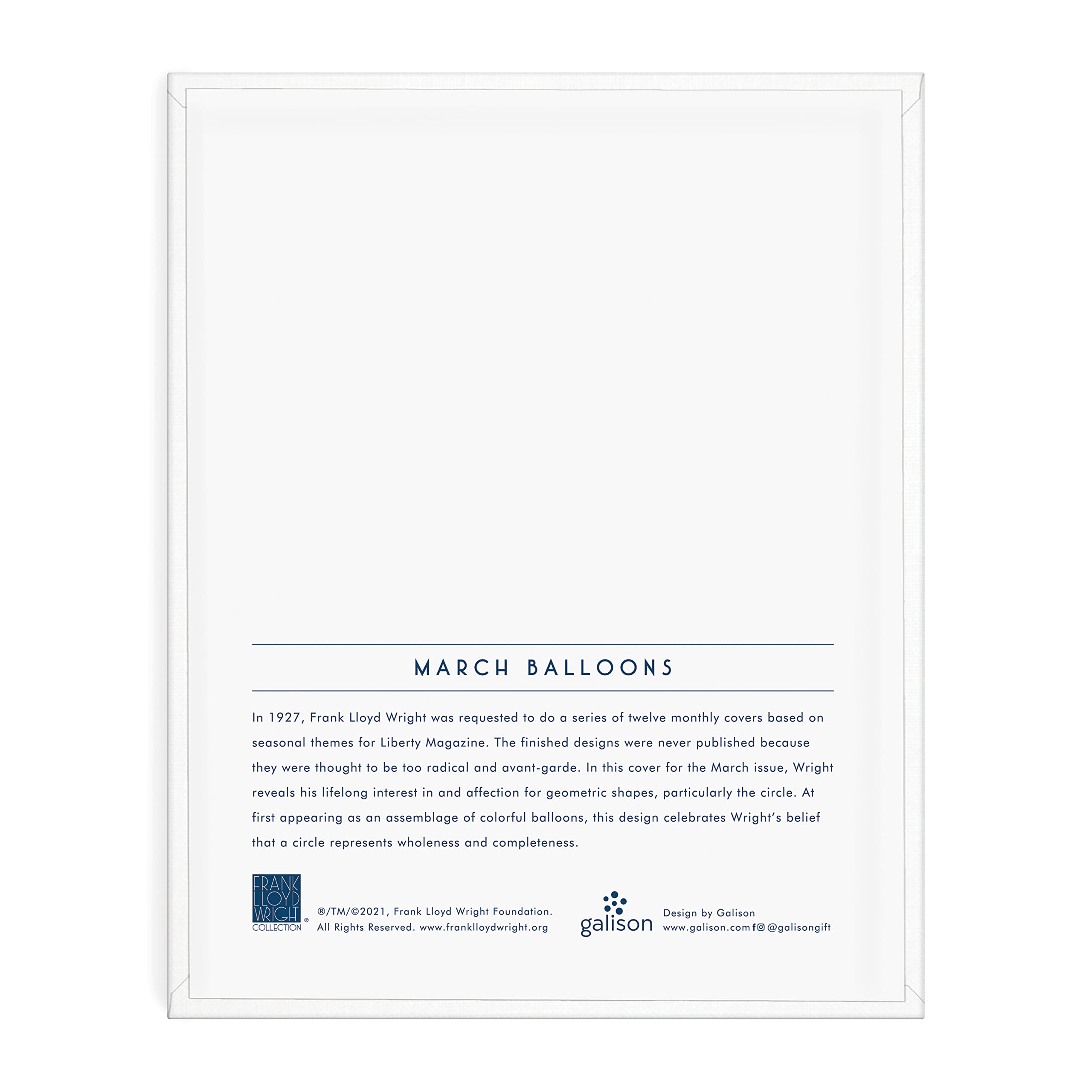 Galison Galison Frank Lloyd Wright March Balloons Paint by Number Kit from Includes 1 Canvas (8” x 10
