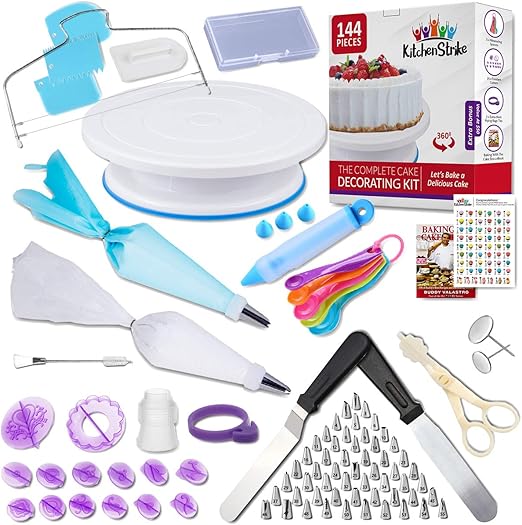 Amazon Com Kitchen Strike Cake Decorating Kit 144 Piece Baking