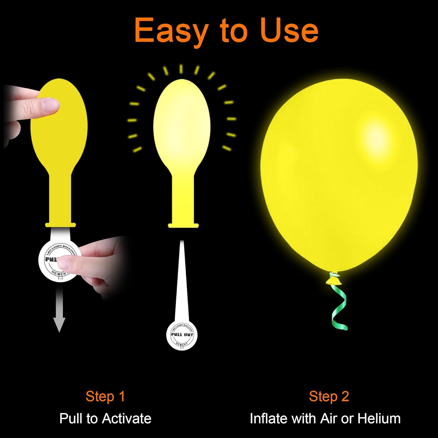 iFUNow 32 Pack LED Balloons Flashing, 8 Colors Light Up Balloons, Lasts 12-24 Hours for Glow in the Dark Party Supplies, Birthday Decorations, Halloween Party: Toys & Games