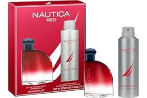 Nautica Color Red 1.6 fl oz EDT + 5.9 oz Deodorizing Body Spray, Aromatic Fougere, Notes of Black Pepper, Lavender and Rosemary, Men's Fragrance, Long Lasting, Everyday Fragrance