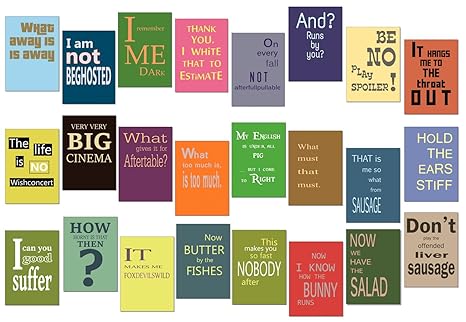 Tom Bäcker Denglisch Postkarten Setkarten Mix 24 Stück Nr 3 Adventskalender Engleutsch For Oncatcher Original Denglish Sprüche Englisch