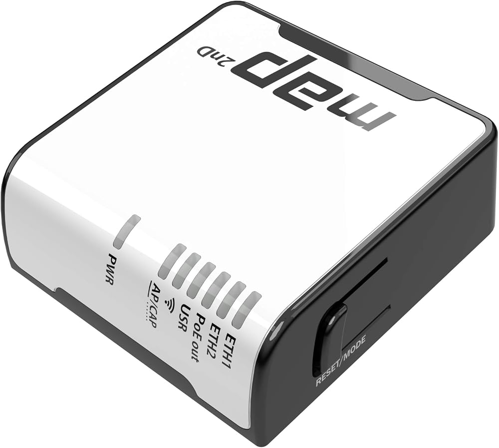MikroTik mAP Black White Dual-Chain 2.4GHz Access Point PoE Injector