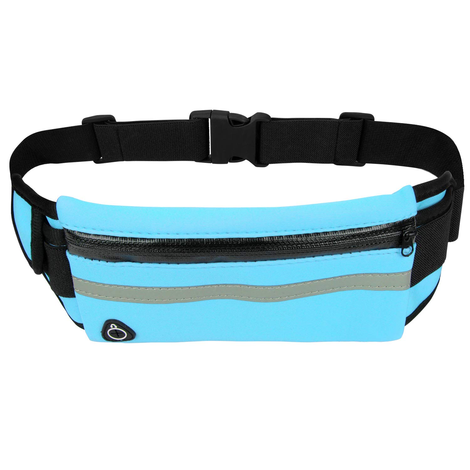 Accessotech Running Belt Unisex Sport Jogging Keys Mobile Money Bum Bag Waist Travel Pouch (Blue)