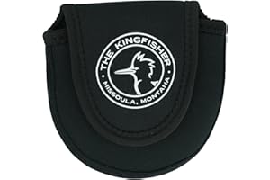Kingfisher Fly Fishing Reel Bag, Neoprene Material, Portable, Protective, Fits Reel on Fishing Rod (Medium)