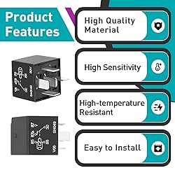 2 Pcs RY116 Relay, 12V 40A, 5-Pin, High-Performance