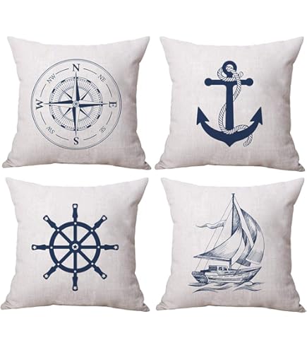 Amazon.com: NAVIBULE Navy Anchor Throw Pillow Covers Nautical
