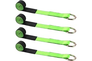 Wowangce 8 Pack 2" X 8ft Tow Truck Straps Lasso Wheel Lift Straps Lasso Tow Strap with D Ring 11, 000 Lbs Break Strength Auto Tie Down Auto Hauler for Trailer Truck Tie(Green)