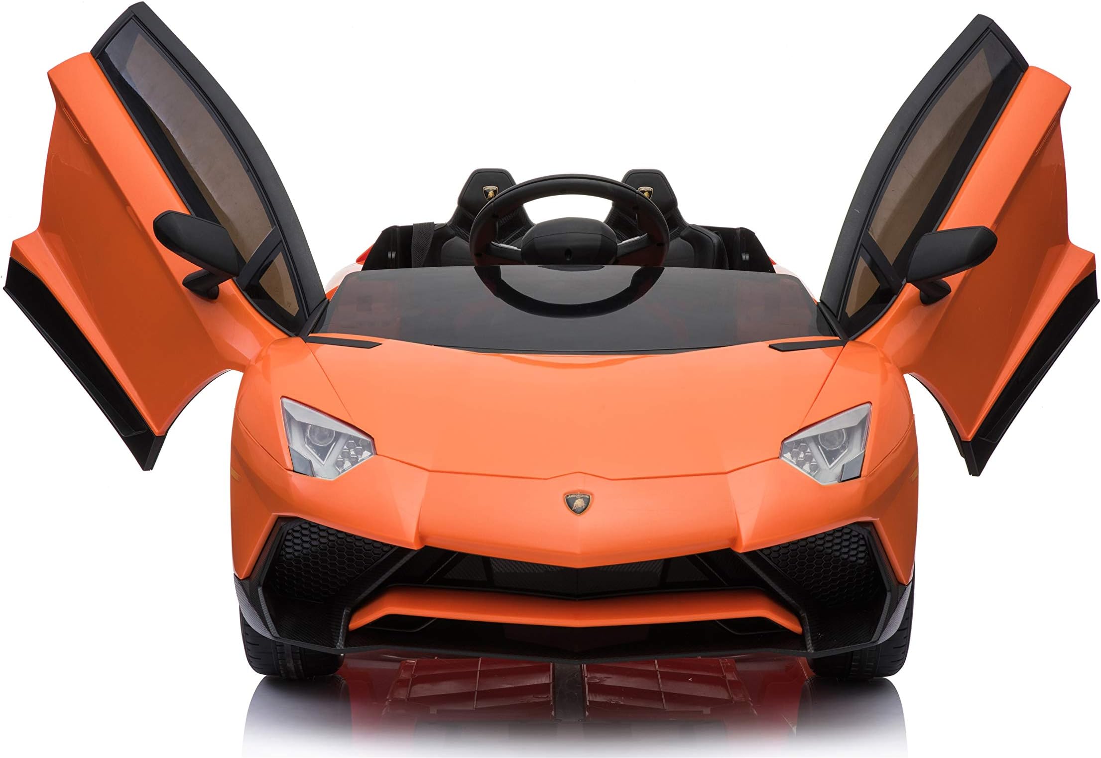 Ricco 12V 7A Lamborghini Aventador SV Licensed Battery Powered Kids Electric Ride On Toy Car BDM0913 (ORANGE)