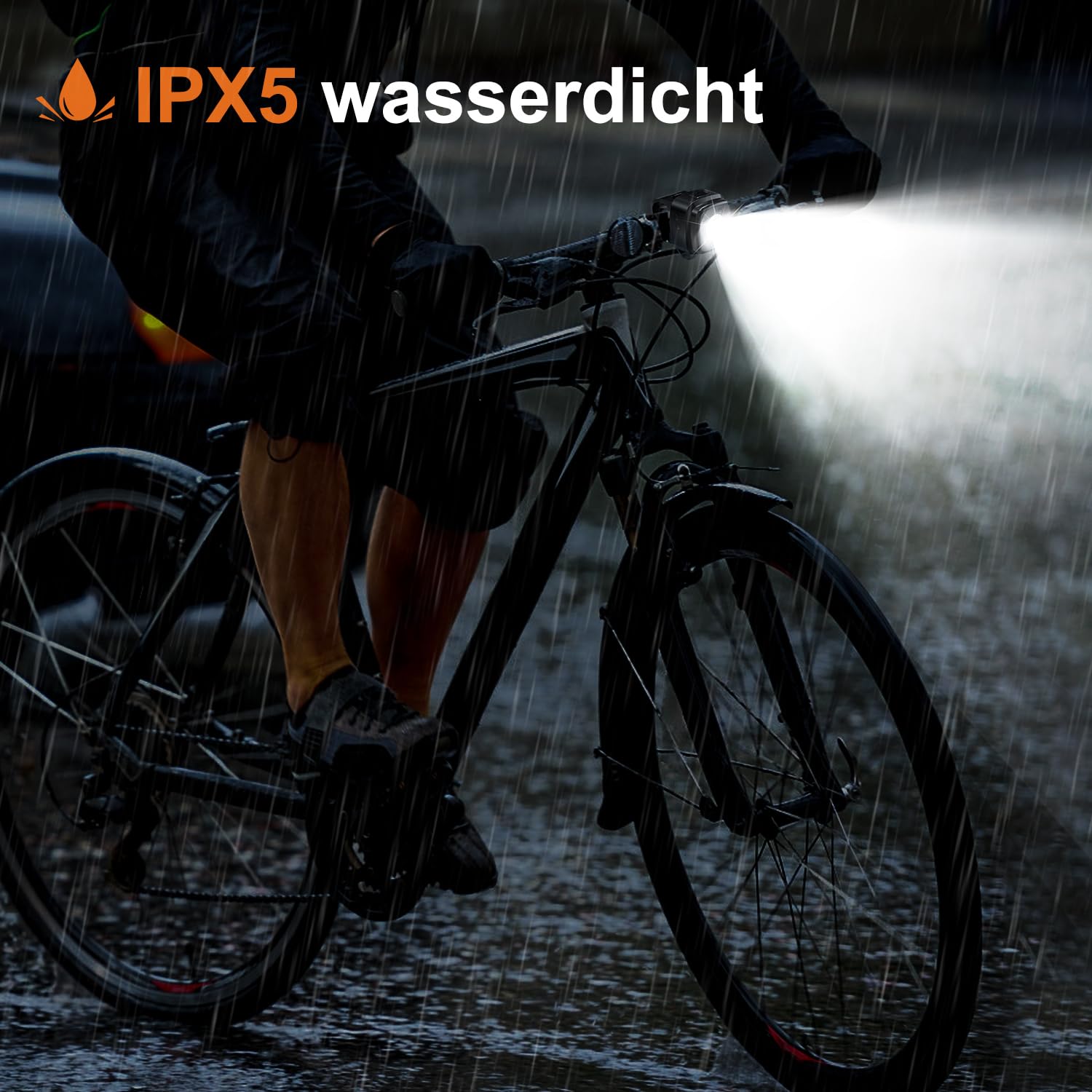 Antimi Fahrradleuchten-Set, StVZO-zugelassen Beleuchtungsset Led IPX5 Frontlicht + Rücklicht Fahrradlicht Set USB Typ C 4
