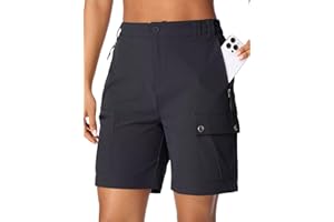 liyiyiyia Women's Hiking Shorts, Athletic Cargo Golf Shorts with 5 Zipper Pocket Quick Dry Water Resistant for Summer