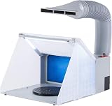 CO-Z Airbrush Spray Booth with Lighting, 19cm Turntable, 1.7m Hose, 25W