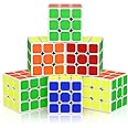 Vdealen 3x3x3 Speed Cube Set, 6 Pack Speed Cube Bulk Magic Cube Set, School Classroom Prize for Students Birthday Party Favors Stocking Stuffers Gifts for Kids Teens Adults(Sticker)