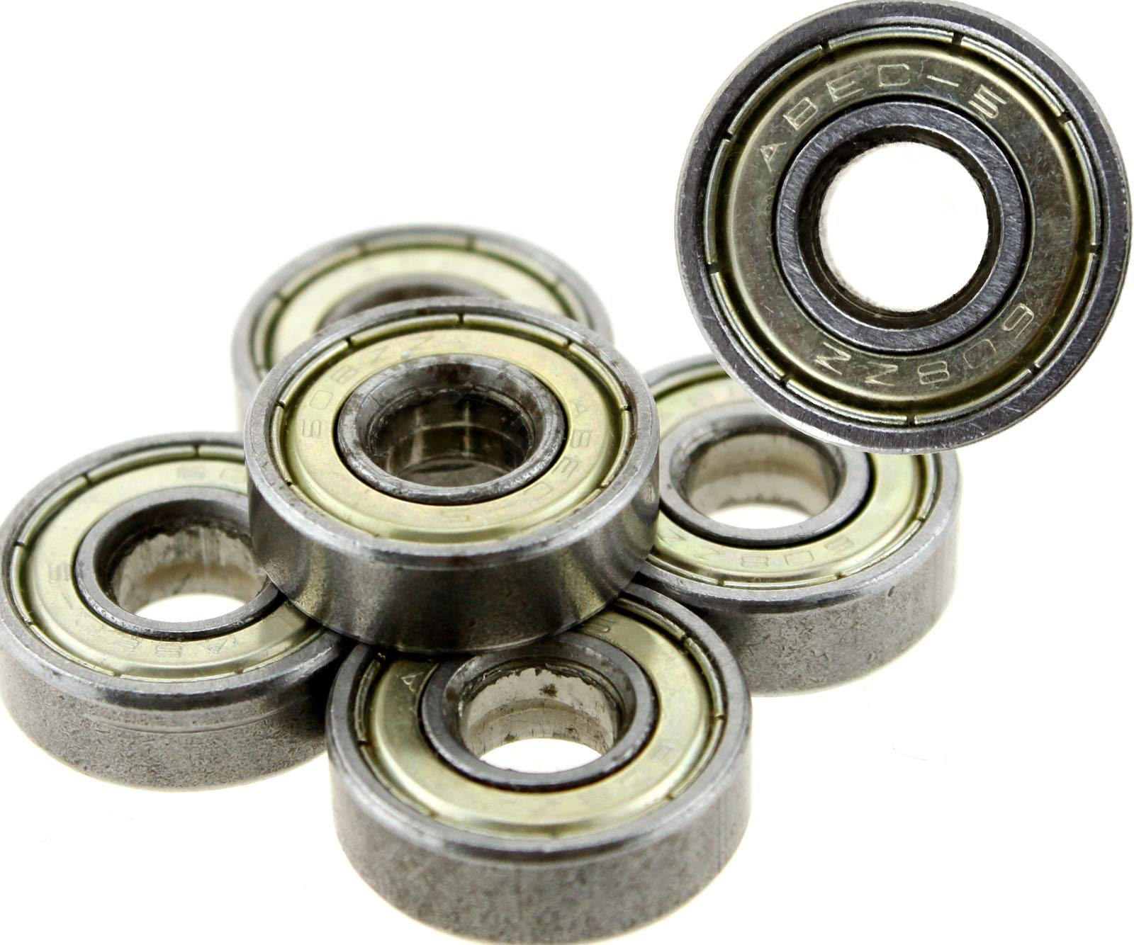 The Lord of the Tools 608zz ABEC-5 Skateboard Wheel Bearings, Deep Groove Scooter Roller Skate Ball Bearings Set of 10pcs