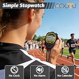 FCXJTU Digital Waterproof Stopwatch 1/100 Sec Silent Large Display Black view 4