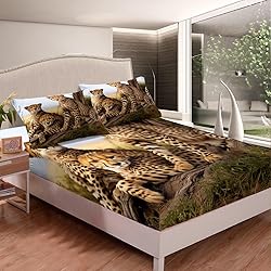 Erosebridal Leopard Bedding Set Twin, Cheetah