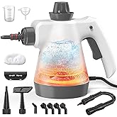 Steam Cleaner - Handheld Steam Cleaner with 12Pcs Accessories & Safety Lock, Pressurized Handheld Steam Cleaner for Home, Tile, Windows, Bathrooms, Kitchens, Grease, Car (Grey)