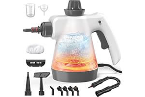 SROT Steam Cleaner, Pressurized Handheld Steam Cleaner for Home with 12pcs Accessories & Safety Lock, Multi-Surface Powerful Natural Steamer for Deep Cleaning Grout, Kitchen, Bathroom, Car, Windows, White