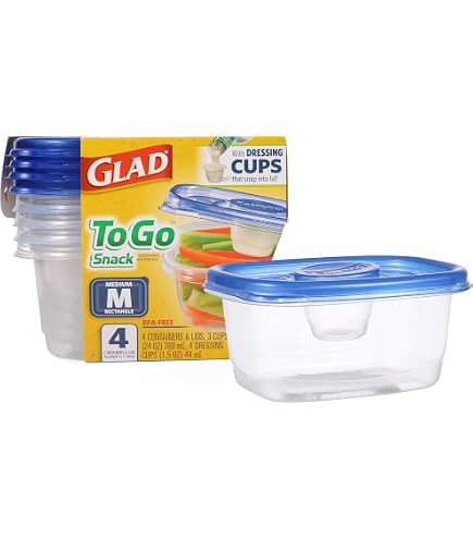GladWare Design Series Food Storage Containers, 4-Pack - Airtight, Microwave & Dishwasher Safe
