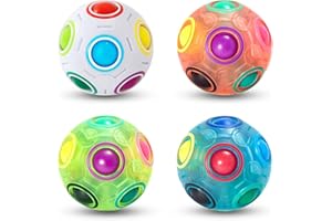 Vdealen Magic Rainbow Puzzle Ball, Fidget Ball Puzzle Game Fun Stress Reliever Magic Ball Brain Teaser Fidget Toys for Childr