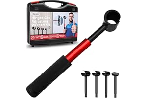 Reivd Door Hinge Adjustment Tool, 4 in 1 Gradual Thin-Edge Design Heavy Duty Steel Hinge Gap Adjusting Wrench, Door Hinge Adjuster for Residential & Commercial Use (Threaded Connection)