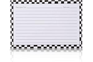 Meadowsweet Kitchens Recipe Card Set - 25 Double Sided Recipe Cards 4 x 6 Inch, Perfect Size Blank Cards for a Recipe Card Bo