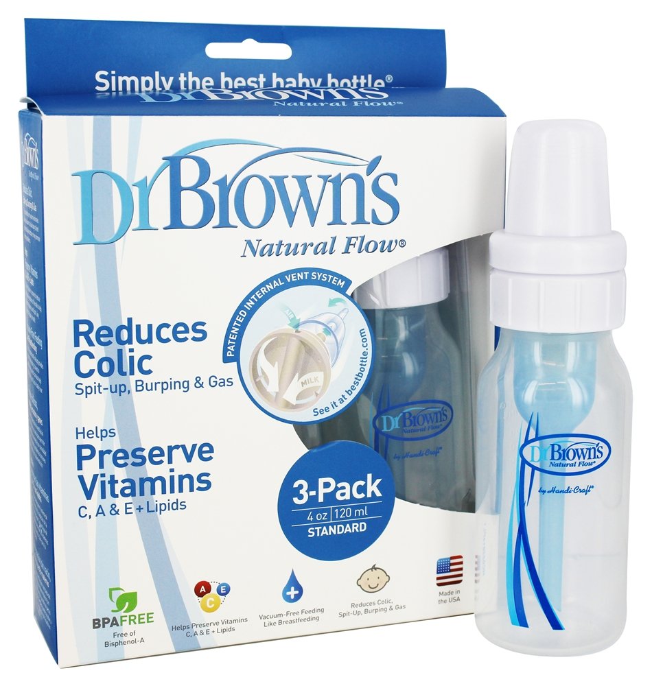 Photo 1 of Dr. Brown's Natural Flow Standard Polypropylene Bottle (4 oz) - 3 Pack