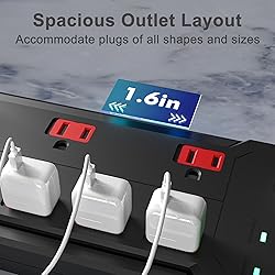 ETL Listed Power Strip Surge Protector, 8 Outlets