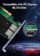 NICGIGA 10Gb Dual LAN Base-T PCIe Network Card Intel X540 RJ45 Ports Win Linux view 3