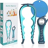 Jar Bottle Opener Non-Slip Gripper - 5 in 1 Multi-Function Pad Rubber Can Lid Opener Kit for Weak, Senior, Arthritis Hands