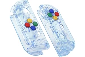 eXtremeRate Glacier Blue Joycon Handheld Controller Housing with Colorful Buttons, DIY Replacement Shell Case for Nintendo Sw