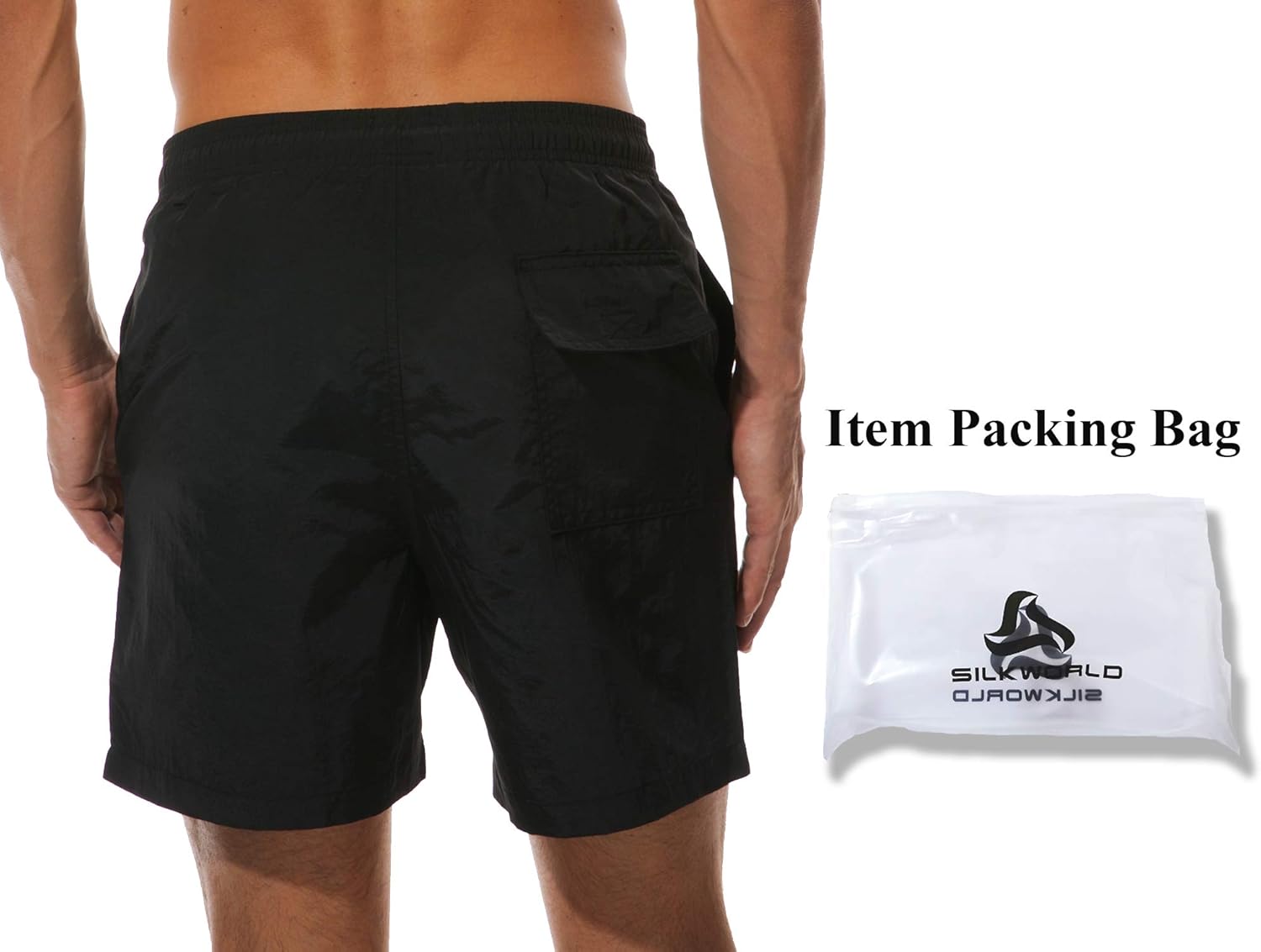 SILKWORLD Men's Swim Trunks Quick Dry Beach Shorts with Pockets | 