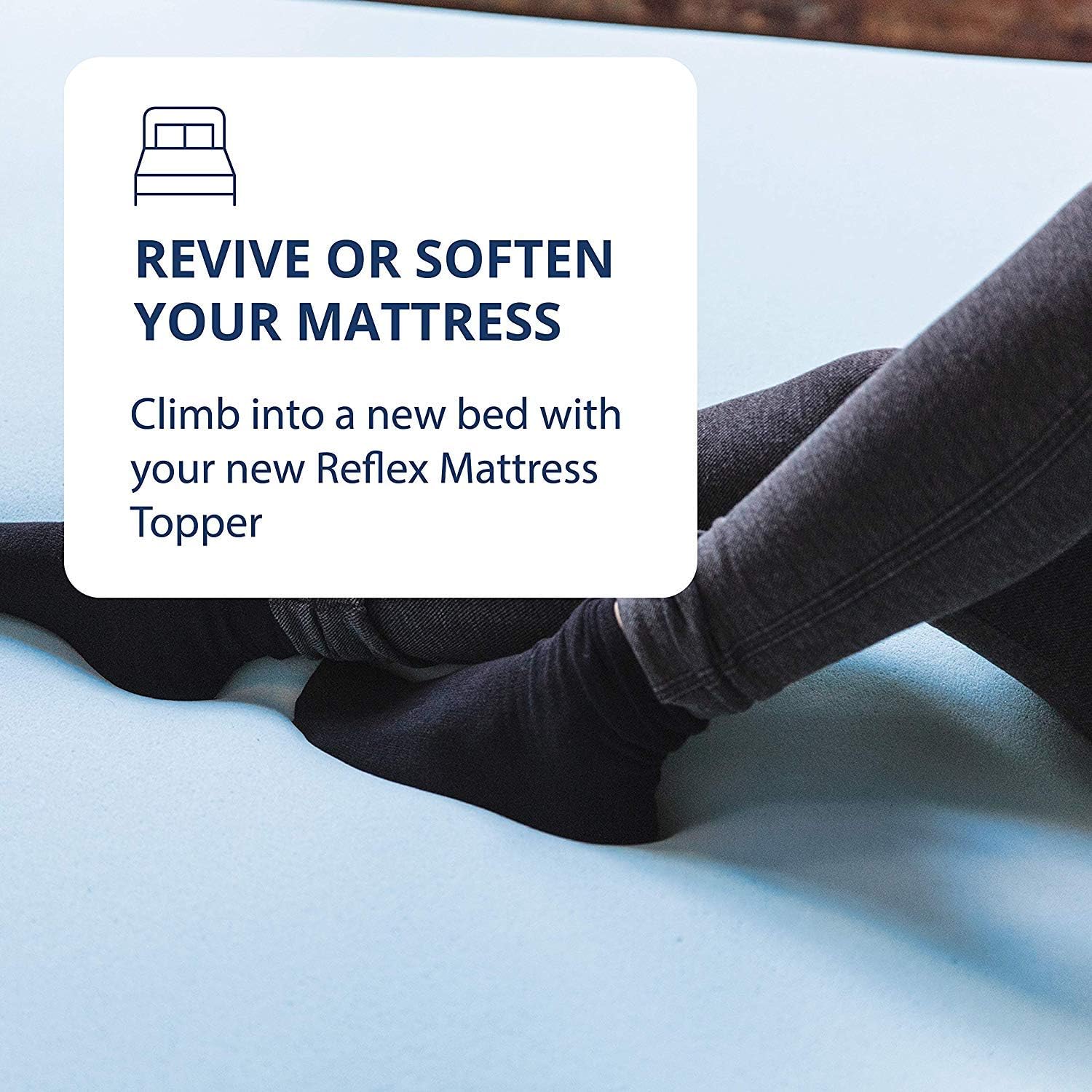 ViscoSoft Memory Foam Mattress Topper Queen | Made in USA 2 Inch Reflex Gel Mattress Pad: Kitchen & Dining
